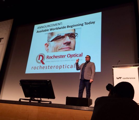 Rochester Optical @ Wearable Technologies Conference unveils RO GOLD for Google Glass
