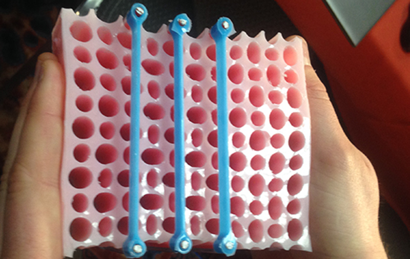 3D printed metamaterials stiffen
