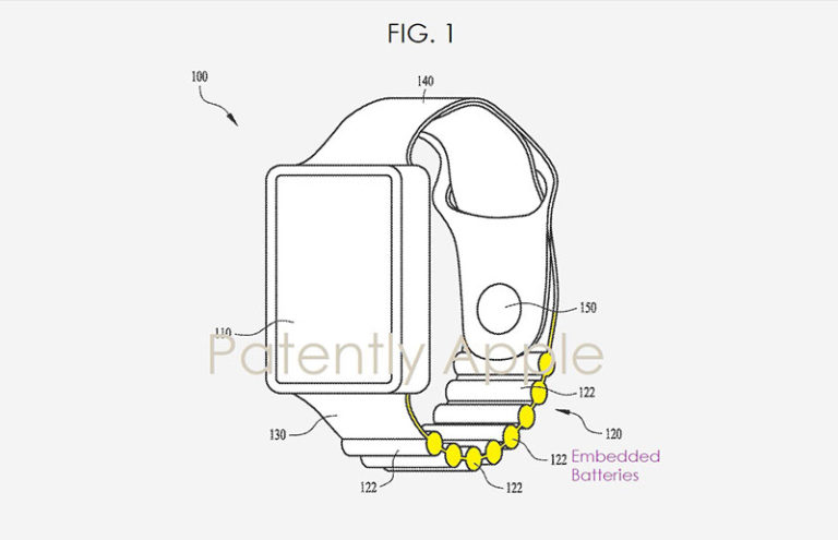Apple battery watch band patent