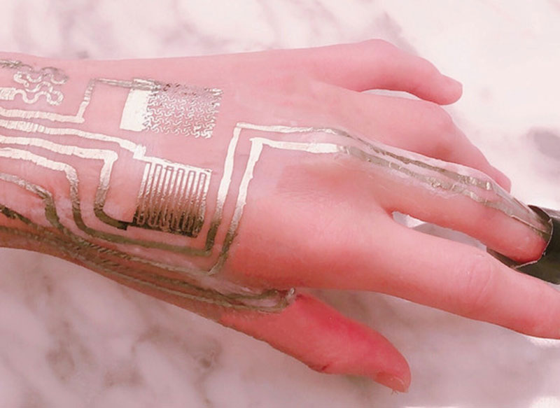 Sensors printed on skin in room temperature